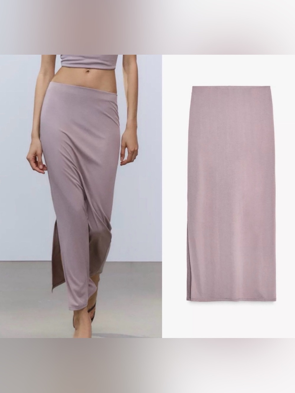 Zara Tulle Balloon Hem Skirt Dusty Mauve Large NWT